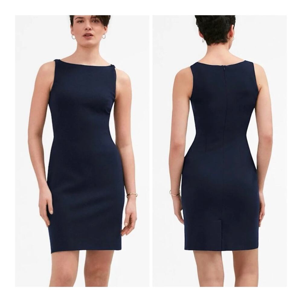 M.M.LaFleur Lydia Twist Strap Tailored Sheath Stretch Knit Career Dress Size 10